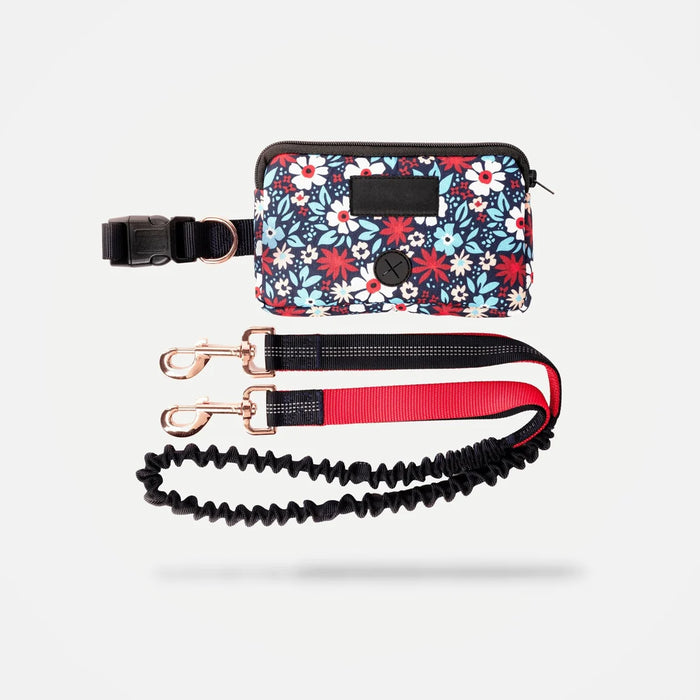 Hands Free Leash - Floral Navy