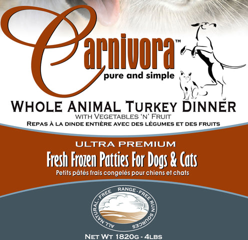 Carnivora Turkey Dinner 4lb - 8oz Patties