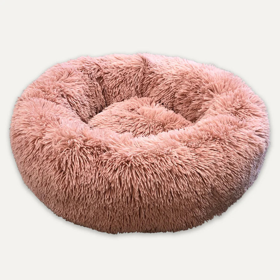 Luxury Round Plush Bed Pink S