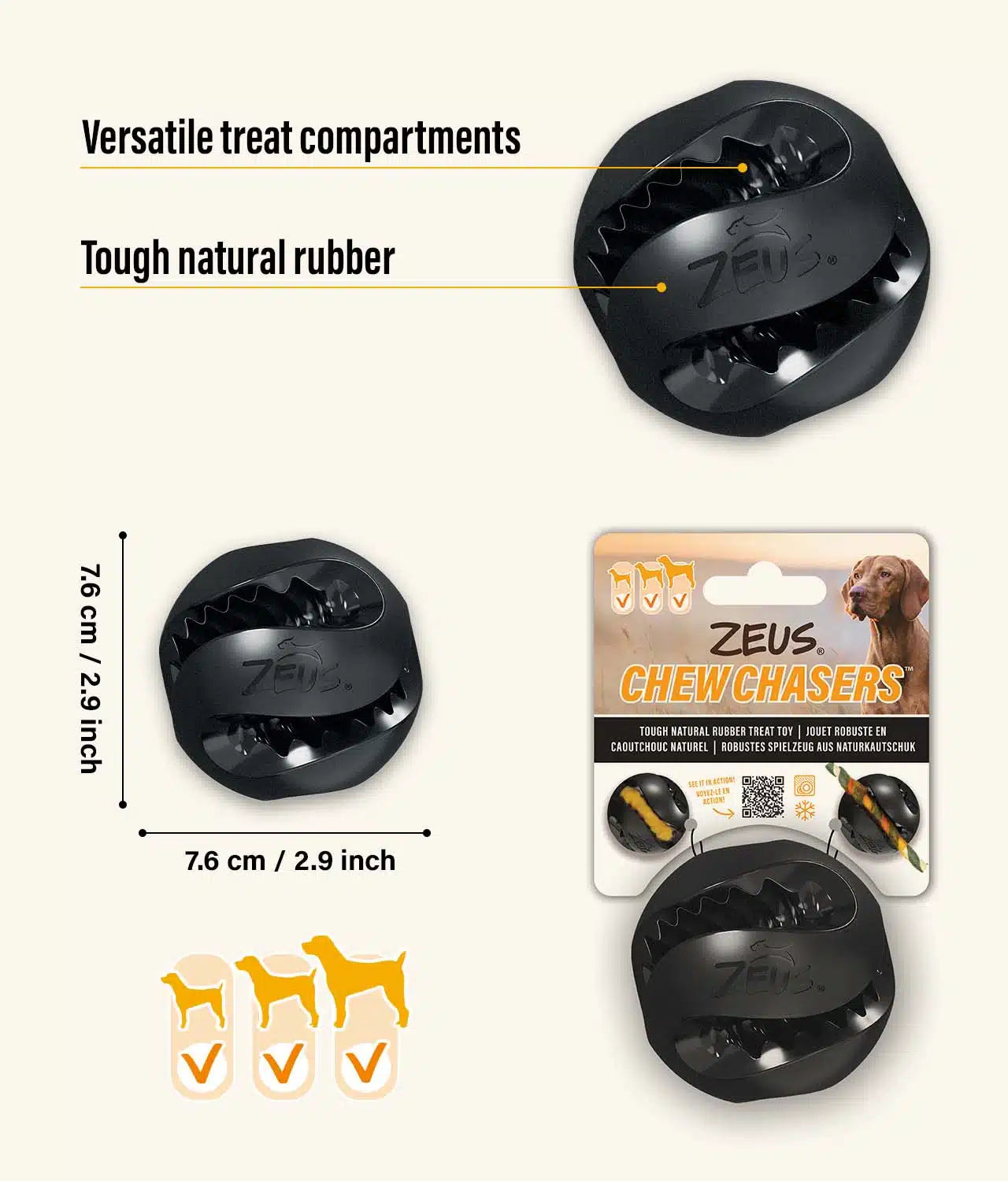 ChewChasers Rubber Treat Ball