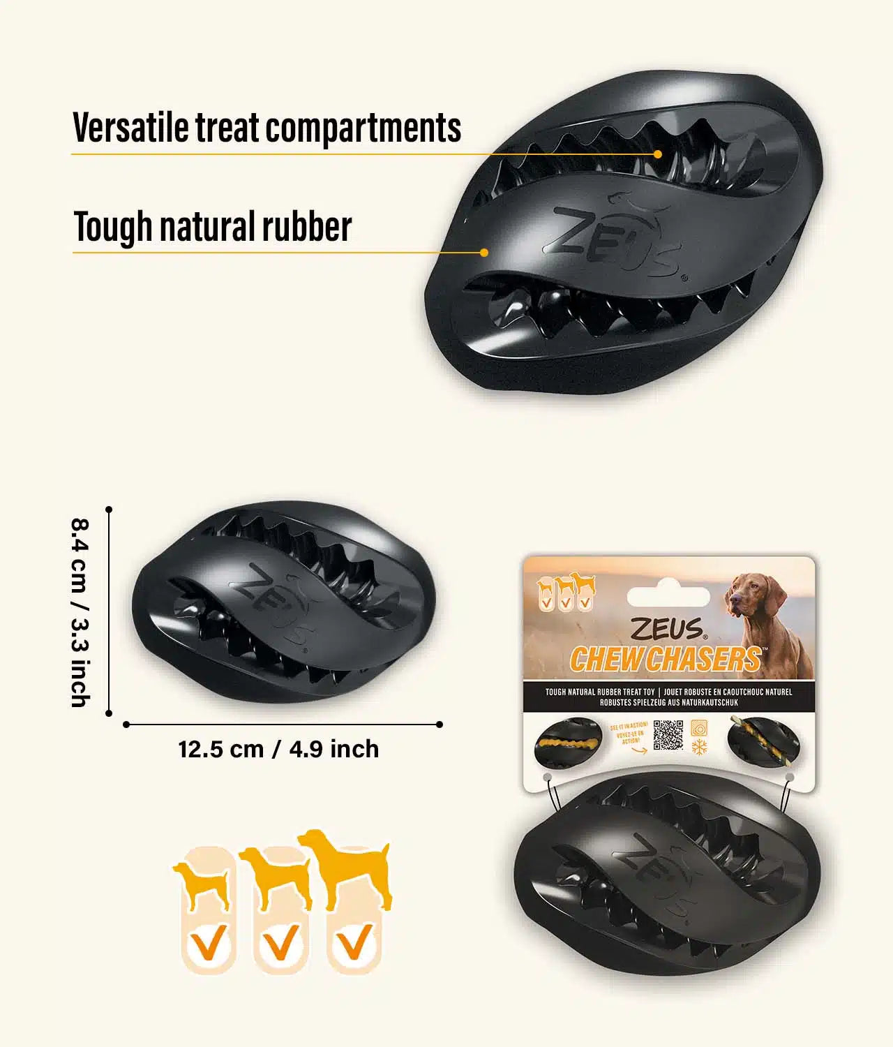 ChewChasers Rubber Rugby Ball