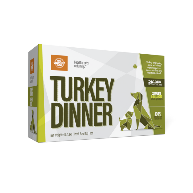 Turkey Dinner 4 x 1lb Big Country Raw