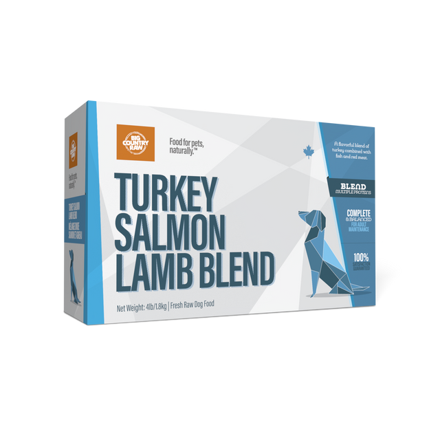 Turkey, Salmon, Lamb 4 x 1lb Big Country Raw