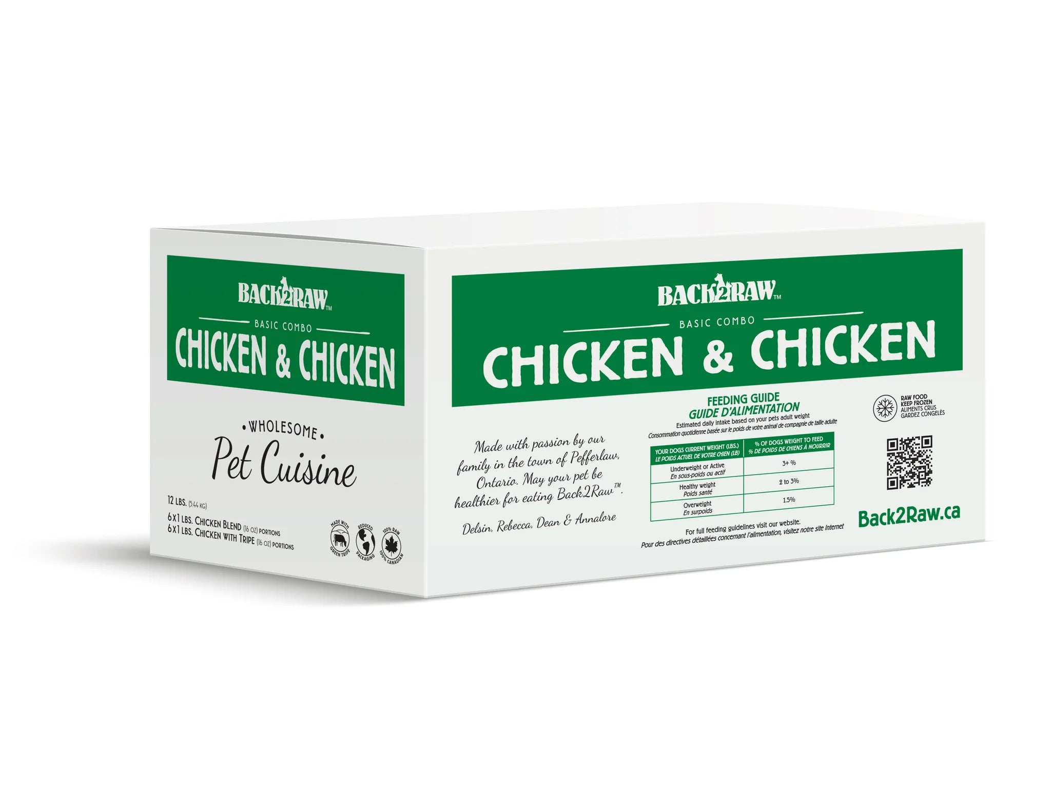 Back2Raw BASIC Chicken Tripe & Chicken Blend 12lbs