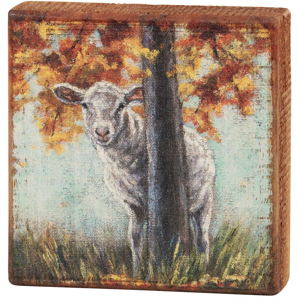 Block Sign - Fall Sheep 5" x 5"