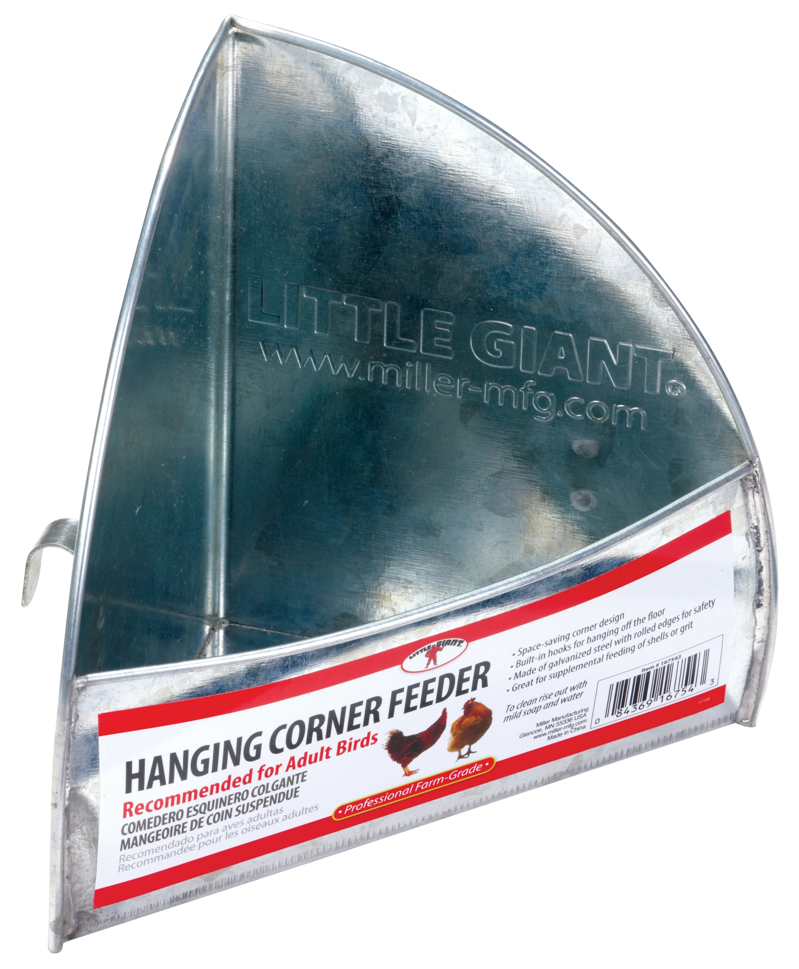 Corner Poultry Feeder Hanging Galvanized