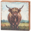 Block Sign - Fall Highland Cow