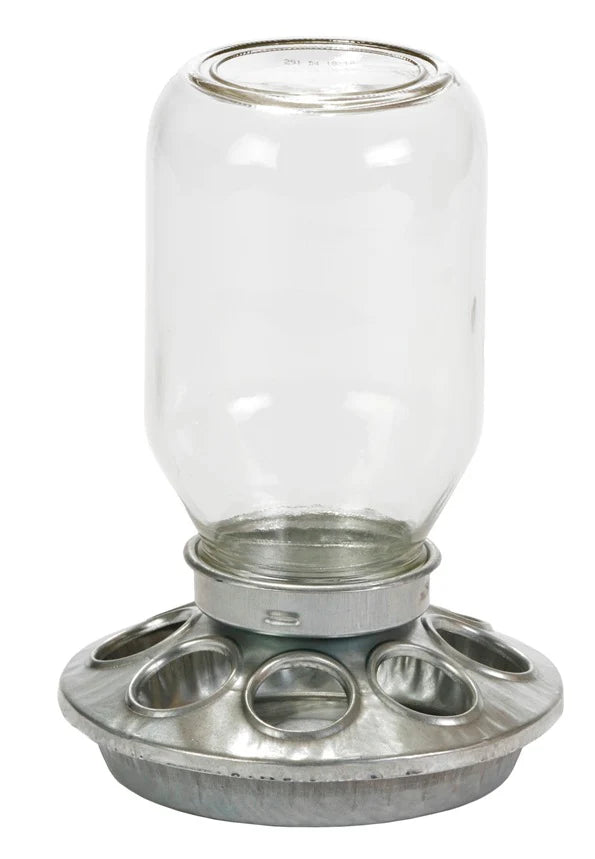 Chick Feeder Mason Jar Glass