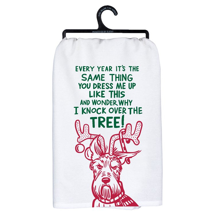 Dish Towel - Dog Knock Down Tree