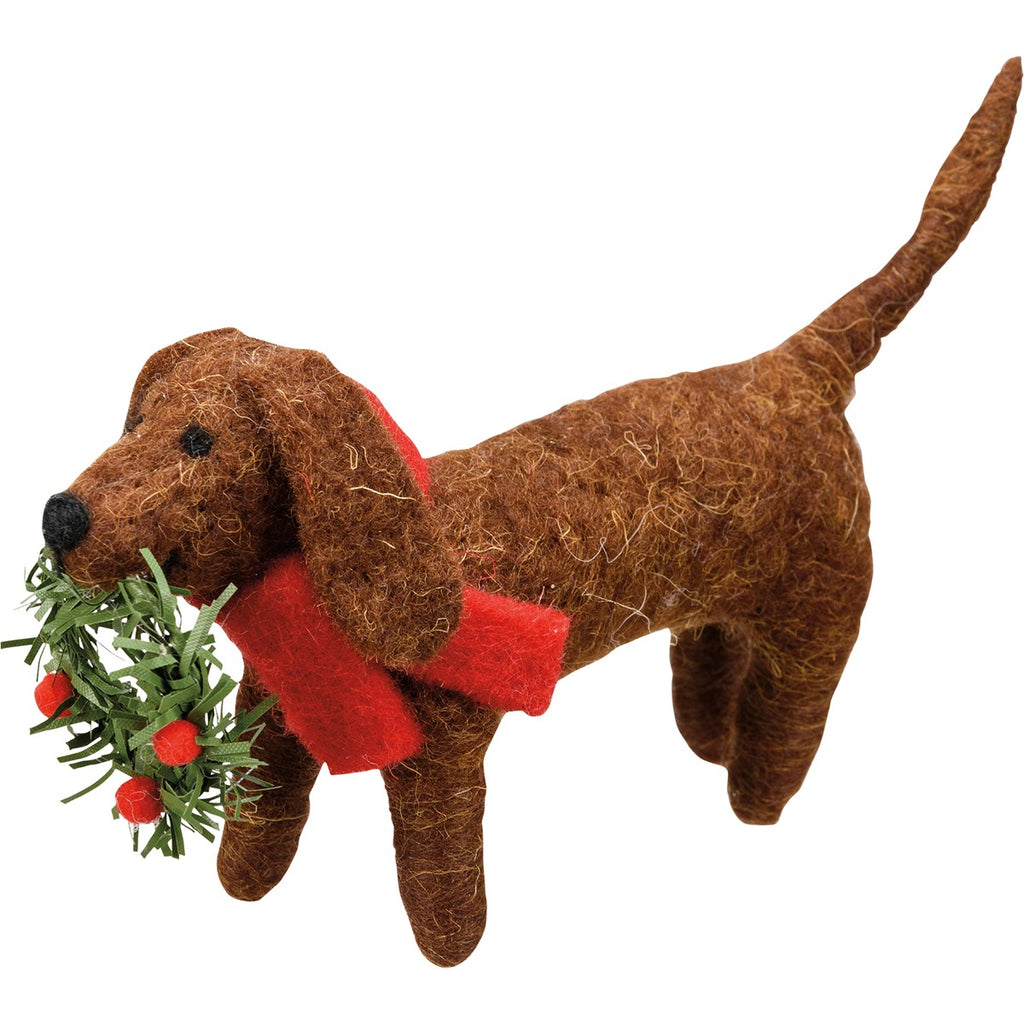 Primitives- Dog with Wreath