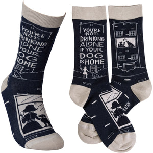 SOCKS- DRINKING ALONE IF DOG IS HOME