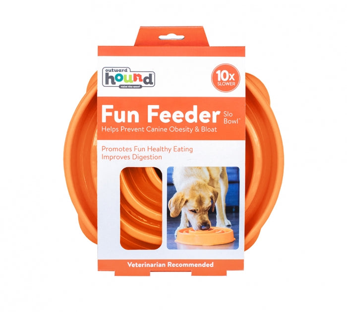 Slow Feeder Dish Orange Large Outward Hound