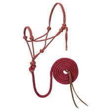 Rope Halter with Lead- Diamond braid