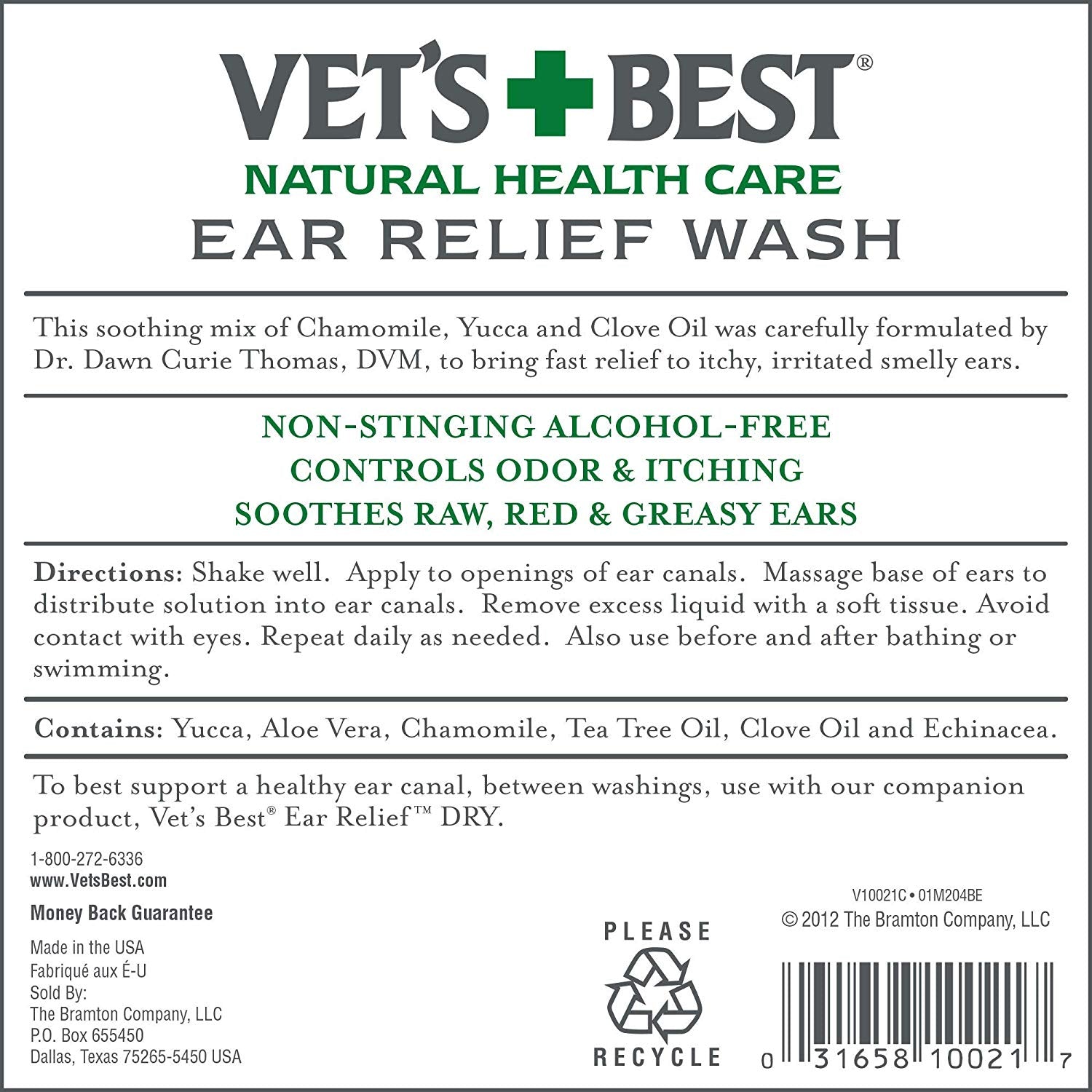 VETS BEST EAR RELIEF WASH 16OZ
