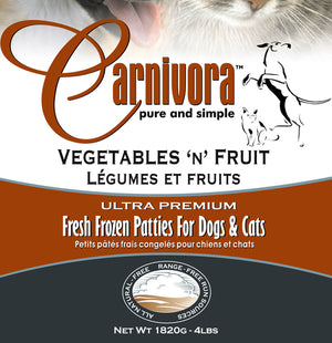 Carnivora Veggie Fruit 4lb - 8oz Patties