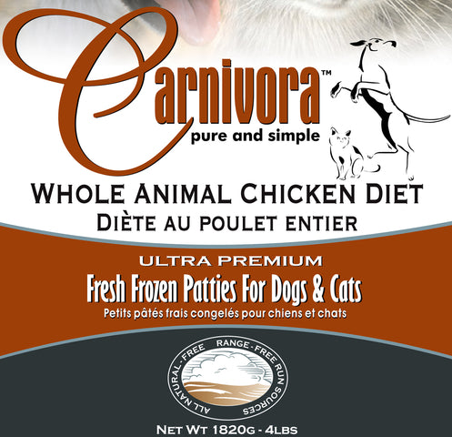 Carnivora Chicken Diet 4lb - 8oz Patties
