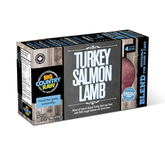 Turkey, Salmon, Lamb 4 x 1lb Big Country Raw