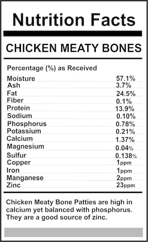Carnivora Chicken Meaty Bones 4lb - 8oz Patties