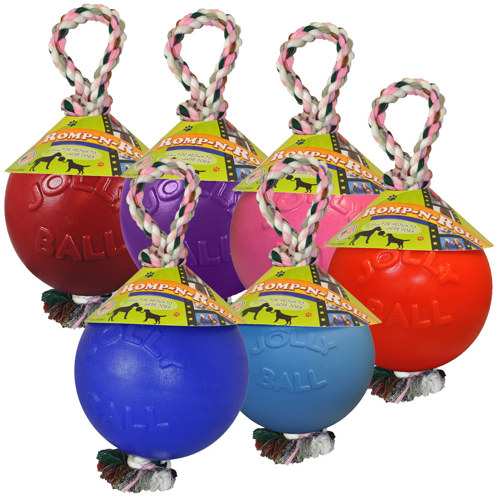 Jolly Pets Tug n' Toss Ball w/Rope 6"