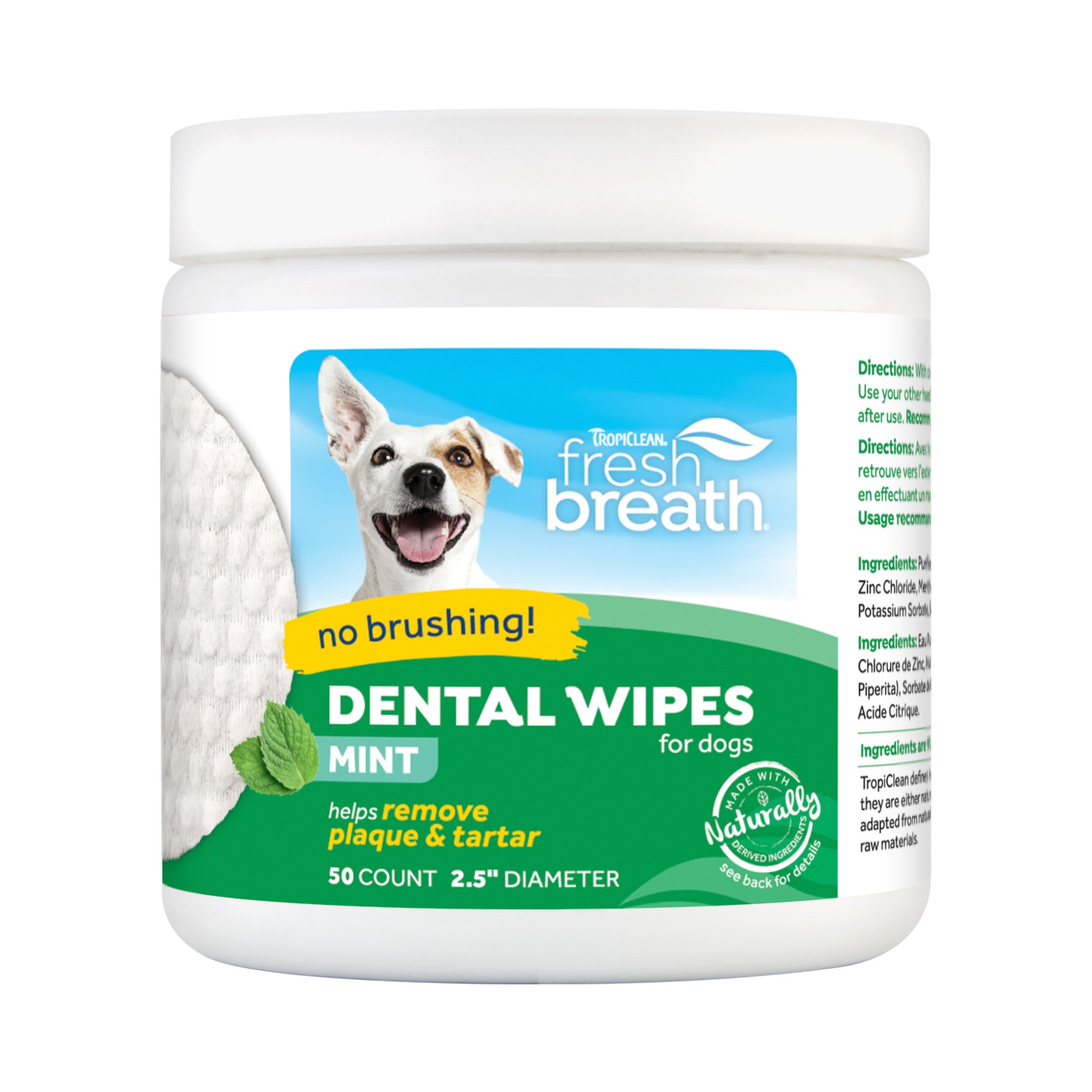 Tropiclean Dental Wipes 50 Count