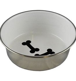 Stainless Steel Dish White Bones 16oz